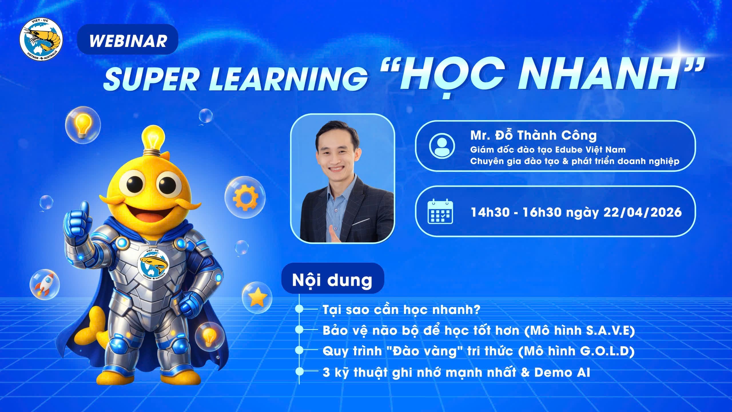 Banner webinar Super Learning Học nhanh cho Tập đoàn Việt Úc